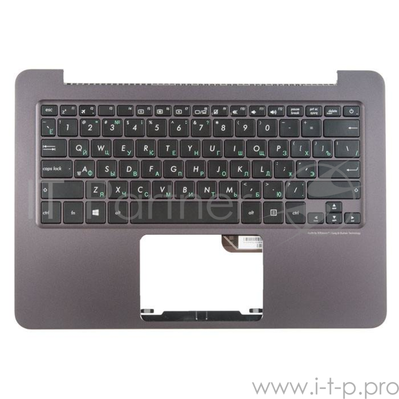 клавиатура для ноутбука Asus UX305LA-1A с топкейсом, темно-серая панель, черные кнопки