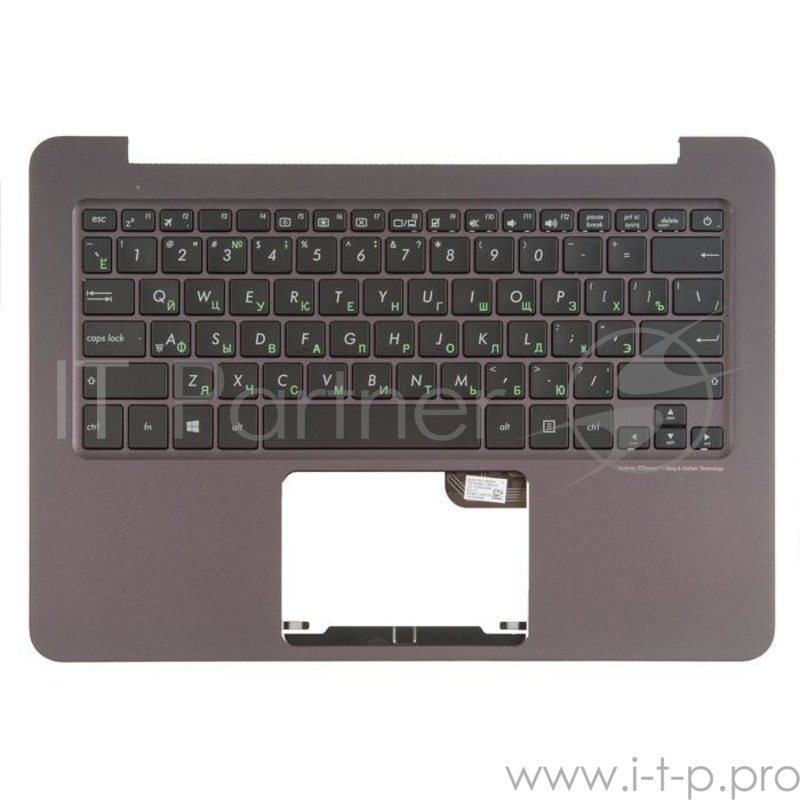 клавиатура для ноутбука Asus UX305FA-1A с топкейсом, темно-серая панель, черные кнопки