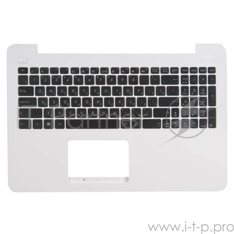 клавиатура для ноутбука Asus X555SJ-7L с топкейсом, белая панель, черные кнопки