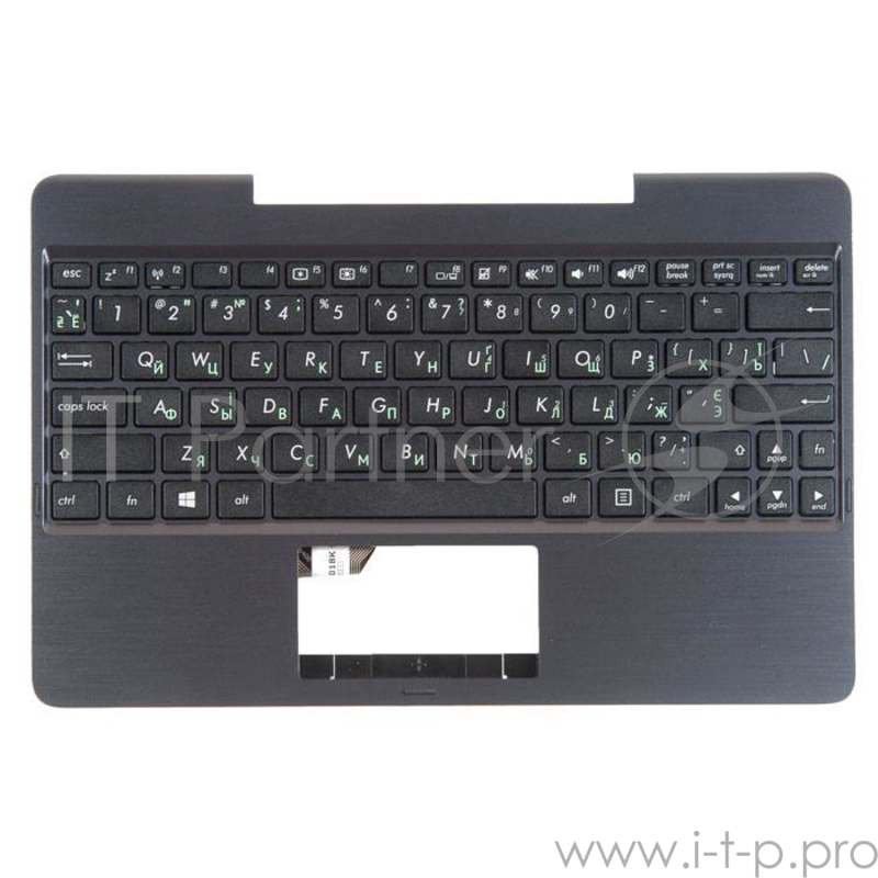 клавиатура для ноутбука Asus T100TAL-1K UA с топкейсом, темно стальная панель, черные кнопки русская и украинская раскладка