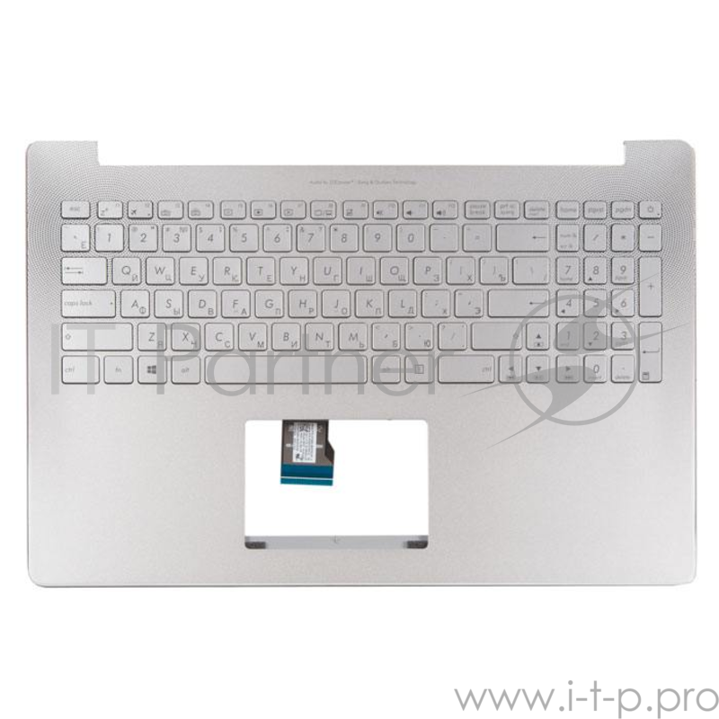 клавиатура для ноутбука Asus N501JW-1A с топкейсом, серебристый с подсветкой с креплением под HDD