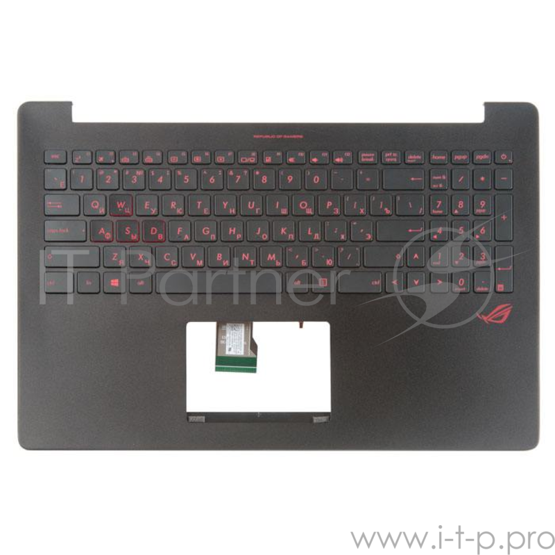 клавиатура для ноутбука Asus N501JW-2B с топкейсом, черный с подсветкой без крепления под HDD