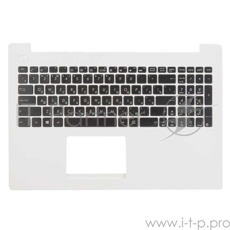 клавиатура для ноутбука Asus X553MA-1G с топкейсом, белая панель, черные кнопки