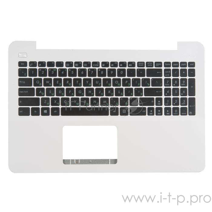 клавиатура для ноутбука Asus X555LD-3G с топкейсом, белая панель, черные кнопки