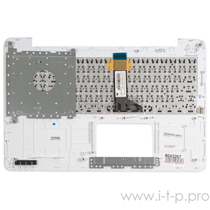 клавиатура для ноутбука Asus X555LD-3G с топкейсом, белая панель, черные кнопки