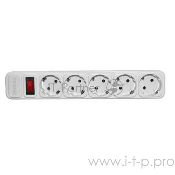 Сетевой фильтр Centek CT-8900-5-4,5 White (белый) 5 розеток, 4,5 м, ДВОЙНАЯ ЗАЩИТА, макс до 2200 Вт