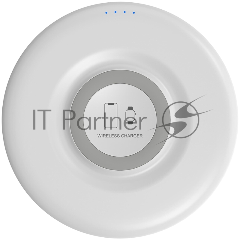 Беспроводное зарядное устройство Lyambda для телефона/часов LW4-WT.Белый с аккумулятором на 5000мАч