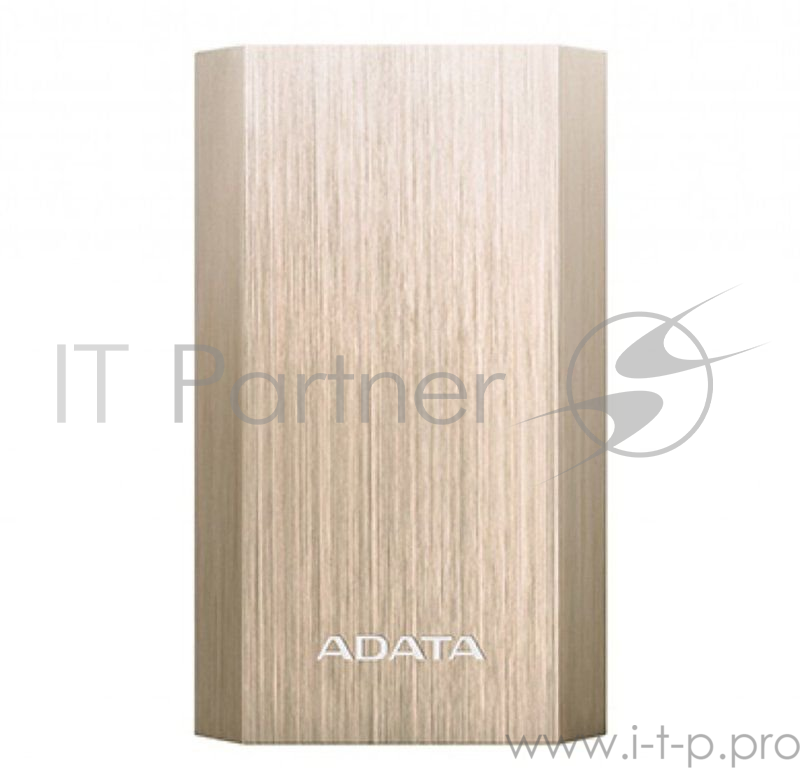 Внешний аккумулятор AData 10050 мА-ч, 2 USB, 3*18650, 2.1A, металлический корпус, цвет золото (AA10050-5V-CGD)
