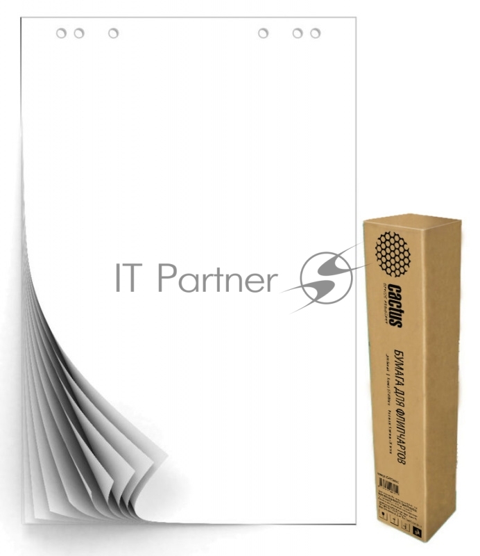 Блок бумаги для флипчартов Cactus CS-PFC20W-5 белый 20лист. (упак.:5шт)