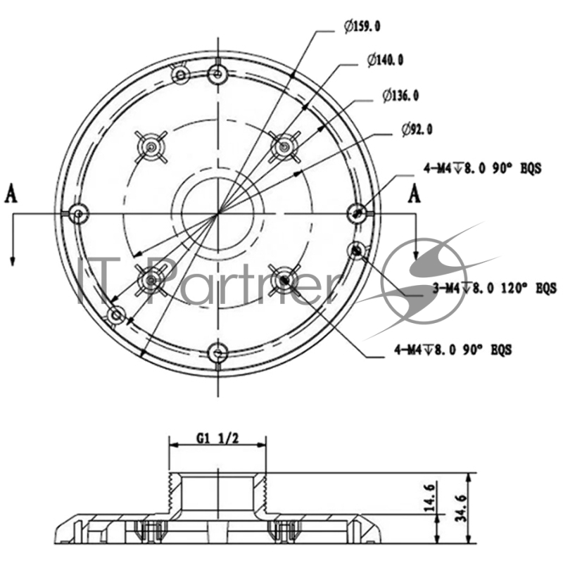 Монтажный адаптер DAHUA DH-PFA101