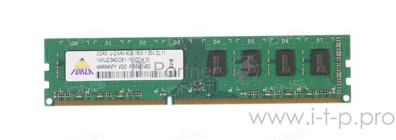 Модуль памяти Neo Forza DIMM DDR3 4GB 1600MHz PC12800 CL11 1.35V Retail