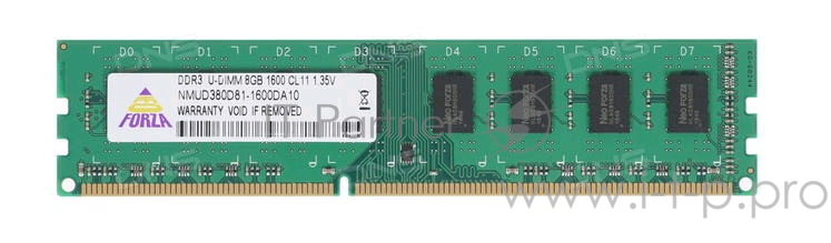 Модуль памяти Neo Forza DIMM DDR3 8GB 1600MHz PC12800 CL11 1.35V Retail