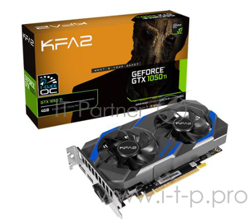 Видеокарта PCIE16 GTX1050TI 4GB GDDR5 GTX 1050TI 1-CLICK OC 4G KFA2