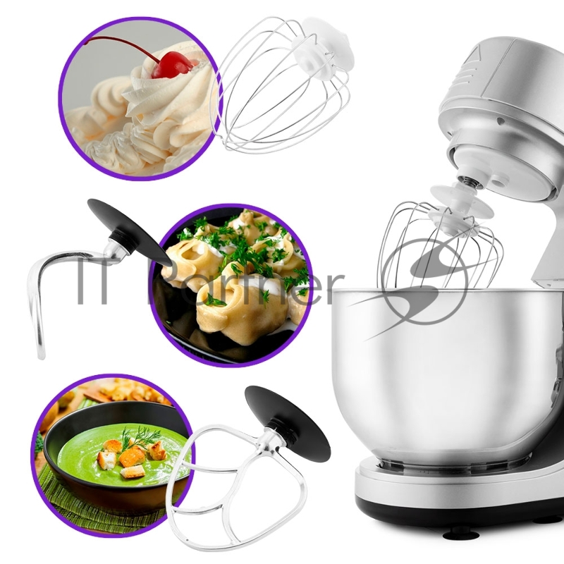 1371-КТ Планетарный миксер «3 в 1» Kitfort.Мощность: 1000 Вт.Количество скоростей: 6.Длина шнура: 1м