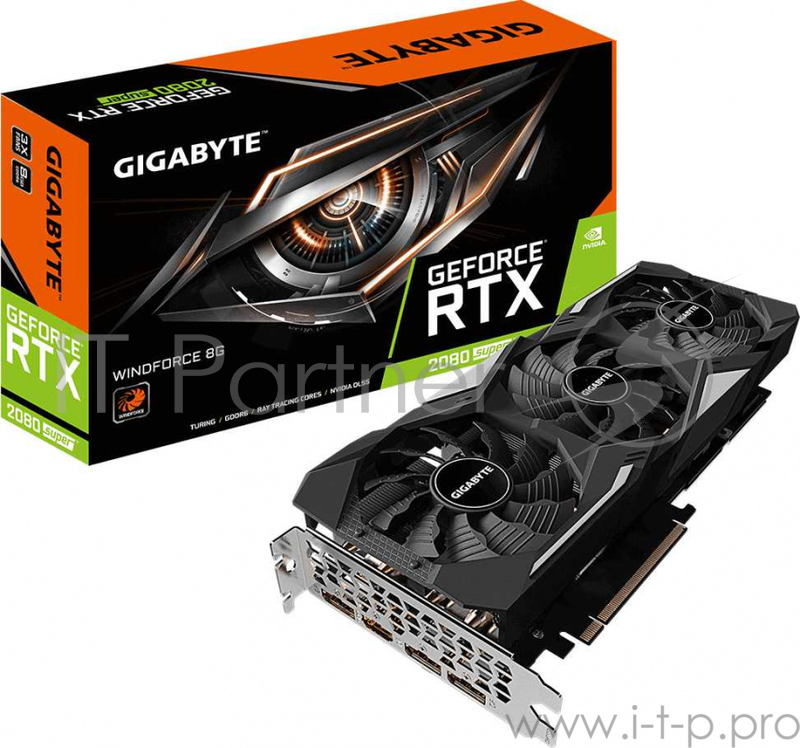 Видеокарта Gigabyte PCI-E GV-N208SWF3-8GD nVidia GeForce RTX 2080SUPER 8192Mb 256bit GDDR6 1815/15500/HDMIx1/DPx3/HDCP Ret