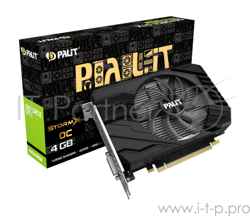 Видеокарта Palit PCI-E PA-GTX1650 SUPER STORMX OC 4G nVidia GeForce GTX 1650SUPER 4096Mb 128bit GDDR6 1530/12000 DVIx1/HDMIx1/DPx1/HDCP Ret