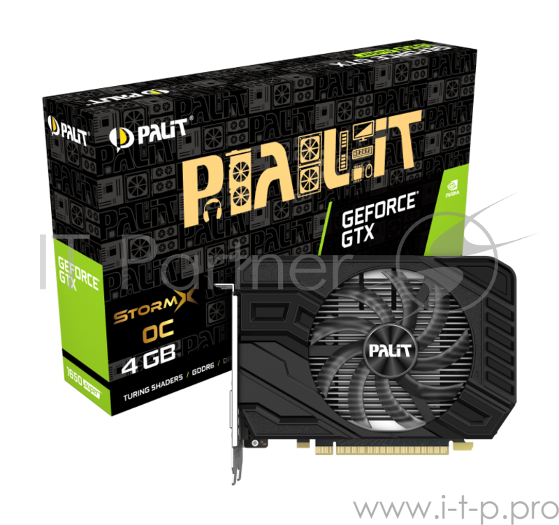 Видеокарта Palit PCI-E PA-GTX1650 SUPER STORMX OC 4G nVidia GeForce GTX 1650SUPER 4096Mb 128bit GDDR6 1530/12000 DVIx1/HDMIx1/DPx1/HDCP Ret