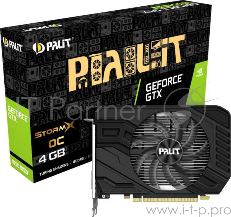 Видеокарта Palit PCI-E PA-GTX1650 SUPER STORMX OC 4G nVidia GeForce GTX 1650SUPER 4096Mb 128bit GDDR6 1530/12000 DVIx1/HDMIx1/DPx1/HDCP Ret