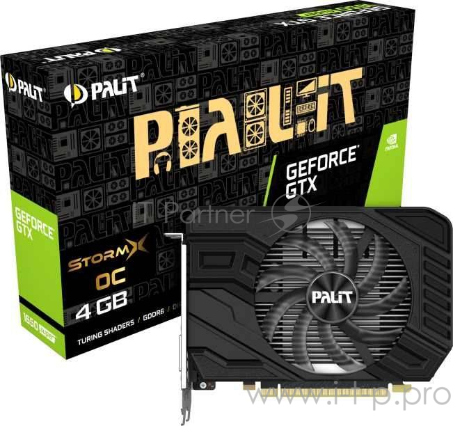 Видеокарта Palit PCI-E PA-GTX1650 SUPER STORMX OC 4G nVidia GeForce GTX 1650SUPER 4096Mb 128bit GDDR6 1530/12000 DVIx1/HDMIx1/DPx1/HDCP Ret