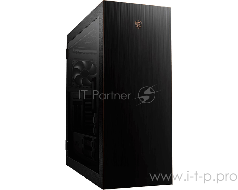 Компьютерный корпус MSI MPG SEKIRA 500G, Global, 1xTypeC, 4xUSB 3.0, 1xBlack Fan, Aluminum with Gold Color, Tempered Glass Window