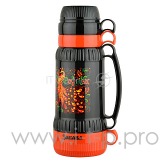 Термос со стеклянной колбой ЗАБАВА РК-1008, 1л ЖАР-ПТИЦА (12) (РОССИЯ)