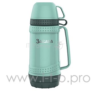 Термос со стеклянной колбой ЗАБАВА РК-1803, 1,8л зеленый (12) (РОССИЯ)