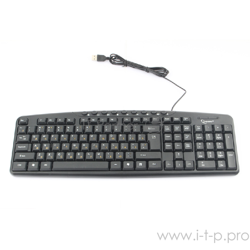 Клавиатура Gembird KB-8340UM-BL, USB, черный, 107 клавиш + 9 доп. клавиш, кабель 1.7 метра