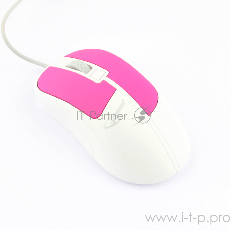 Мышь Gembird MOP-410-P, USB, фиолетовый, 3 кнопки+колесо кнопка, soft touch, 1600 DPI, кабель 1.5м