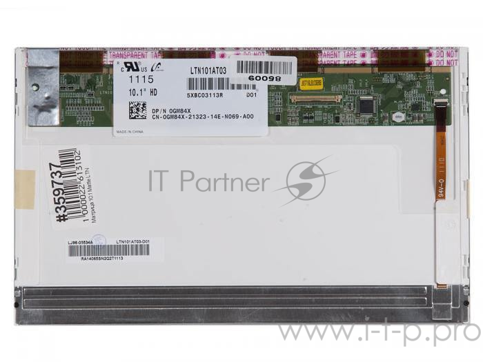 Матрица 10.1 Matte LTN101AT03 301, WXGA HD 1366x768, 40L, cветодиодная (LED), Samsung