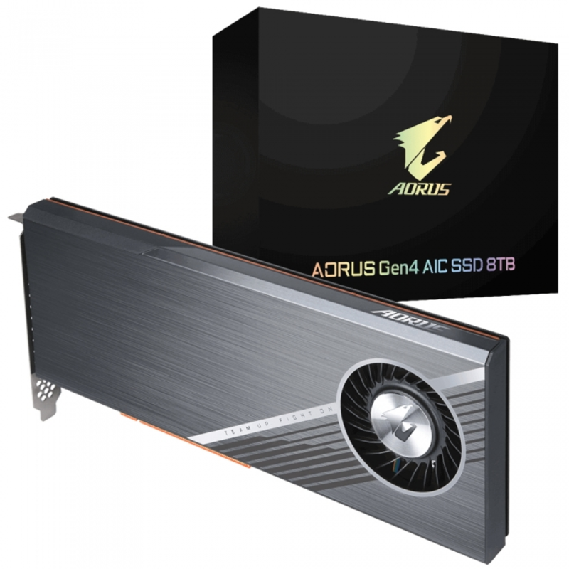 AIC 8TB Gigabyte AORUS RGB Client SSD GP-ASACNE6800TTTDA PCIe Gen4x16 with NVMe, 15000/15000, MTBF 1.8M, 3D TLC, 2048MB, 3600TBW, RTL