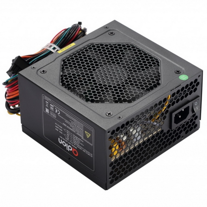 Блок питания QD450 85+ ATX QD450 85+, 450W 85+ real,12cm fan,24+4pin, CPU4+4,PCI-E 6+2pin,3*sata,2*molex,1*fdd pin, input 230V,I/O switch,without power cord