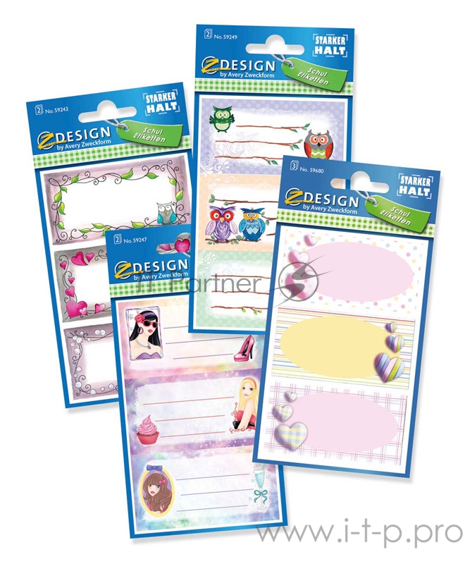 Этикетки Avery Zweckform Z-design 59243/59247/59680/59249 16.5x11.5 3шт на листе/70г/м2/4л./белый самоклей. универсальная