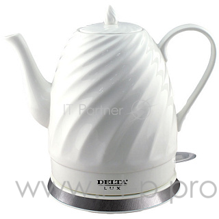 Чайник электрический DELTA LUX DL-1238 корпус из фарфора , белый
