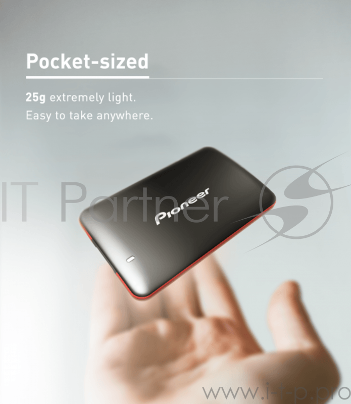 Флеш-накопитель Pioneer Внешний Твердотельный накопитель SSD Pioneer 480GB USB 3.1 gen1 8049.59.4mm, 65 g, 400 MB/s