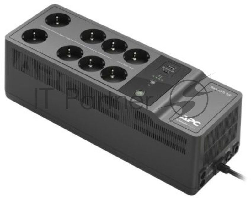 ИБП APC Back-UPS ES 850VA/520W, 230V, AVR, 8 Rus outlets (2 Surge & 6 batt.), USB, USB charge(type A, type C), Data/DSL protection, 2 year warranty
