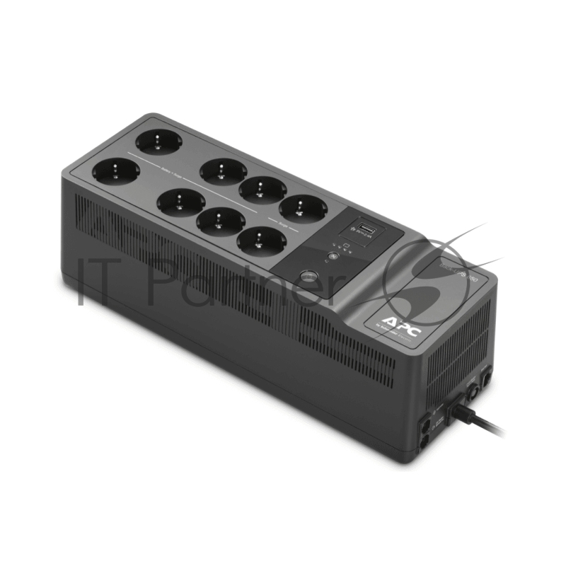 ИБП APC Back-UPS ES 850VA/520W, 230V, AVR, 8 Rus outlets (2 Surge & 6 batt.), USB, USB charge(type A, type C), Data/DSL protection, 2 year warranty