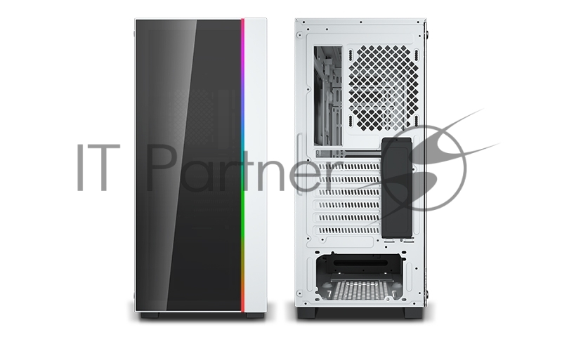 Корпус Deepcool MATREXX 55 V3 ADD-RGB WH 3F без БП, большое боковое окно, 3xRGB LED 120мм ветилятора спереди, RGB LED спереди, белый, ATX