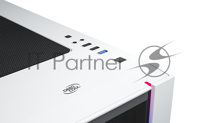 Корпус Deepcool MATREXX 55 V3 ADD-RGB WH 3F без БП, большое боковое окно, 3xRGB LED 120мм ветилятора спереди, RGB LED спереди, белый, ATX