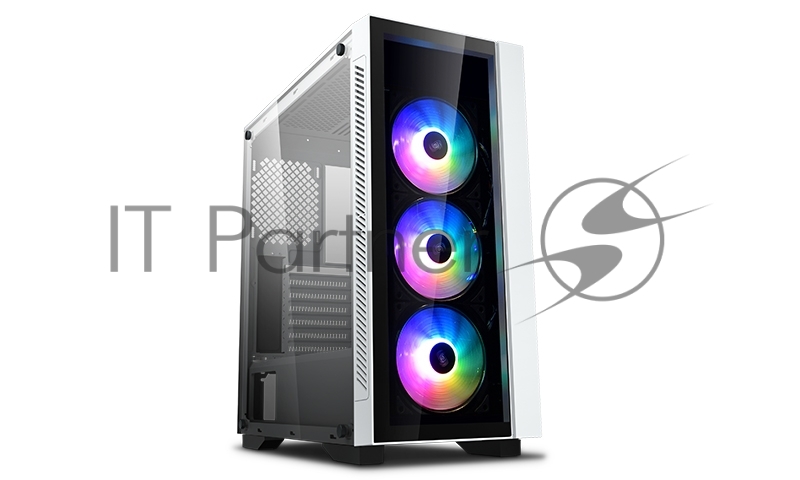 Корпус Deepcool MATREXX 55 V3 ADD-RGB WH 3F без БП, большое боковое окно, 3xRGB LED 120мм ветилятора спереди, RGB LED спереди, белый, ATX