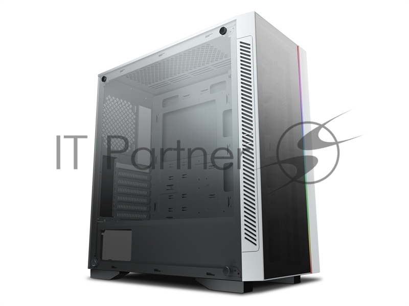 Корпус Deepcool MATREXX 55 V3 ADD-RGB WH 3F без БП, большое боковое окно, 3xRGB LED 120мм ветилятора спереди, RGB LED спереди, белый, ATX