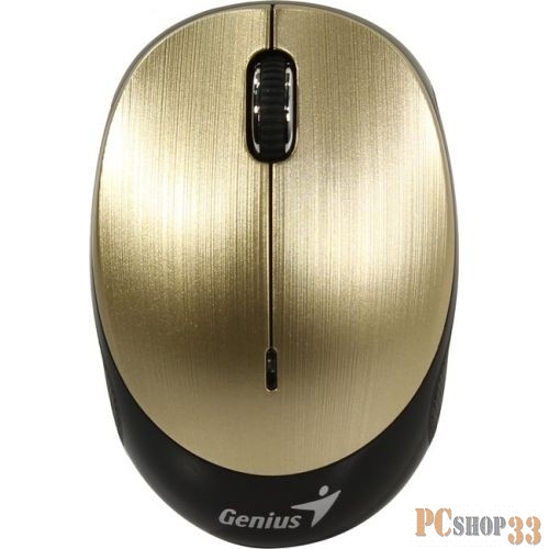 Мышь Genius Micro Traveler 9000BT V2 Gold, Bluetooth V4.0, компактная, прорезиненные вставки, оптическая, 800/1000/1200/1600 dpi, аккумулятор, USB