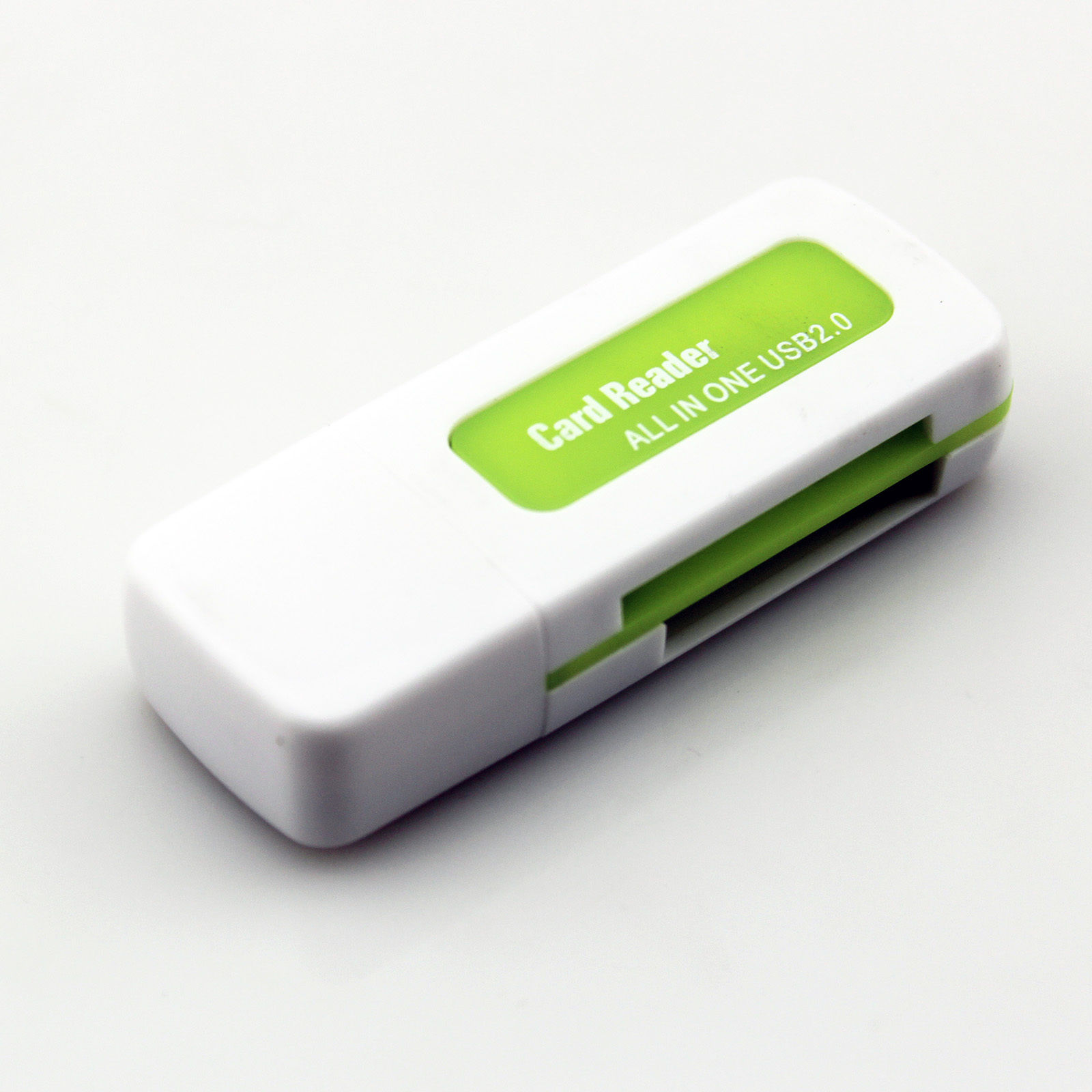 Картридер ORIENT CR-011G, USB 2.0 мини картридер SDHC/SDXC/microSD/MMC/MS/MS Duo/M2, белый с зеленым