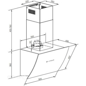 Вытяжка GRAUDE на 90 см DH 90.1 WE, шт