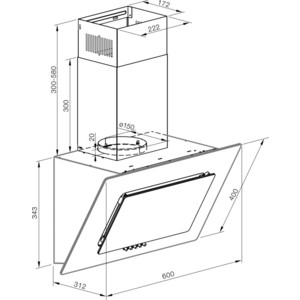 Настенная вытяжка GRAUDE DHE 60.1 W, белый