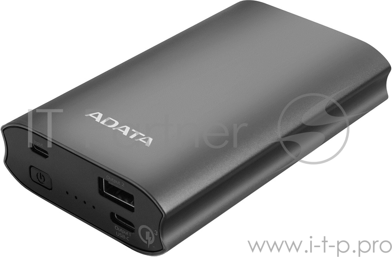 A-Data Внешний аккумулятор 10050 мА-ч, 2 USB, 3*18650, QC 3.0 (быстрая зарядка) на вход и выход, мет