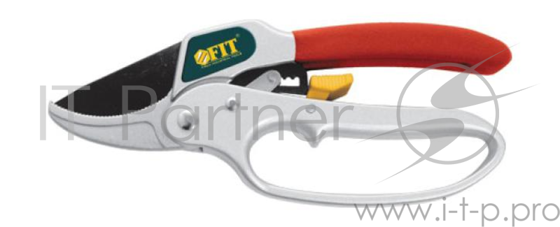 Секатор FIT 77096 20см контактный реверсивный храповый механизм лезвия сталь с тефлон.покр.
