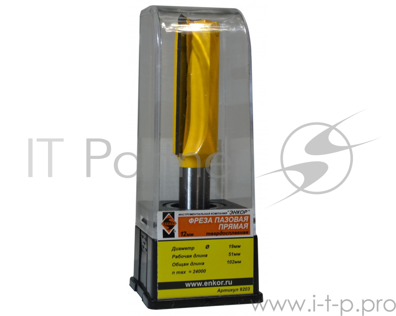 Фреза ЭНКОР 9203 пазовая прям ф19х51мм хв12мм