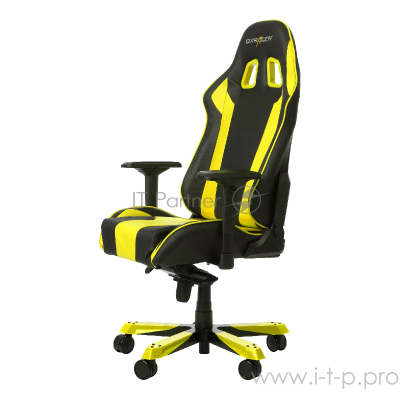 Игровое кресло DXRacer King чёрно-жёлтое (OH/KS06/NY экокожа, регулируемый угол наклона)