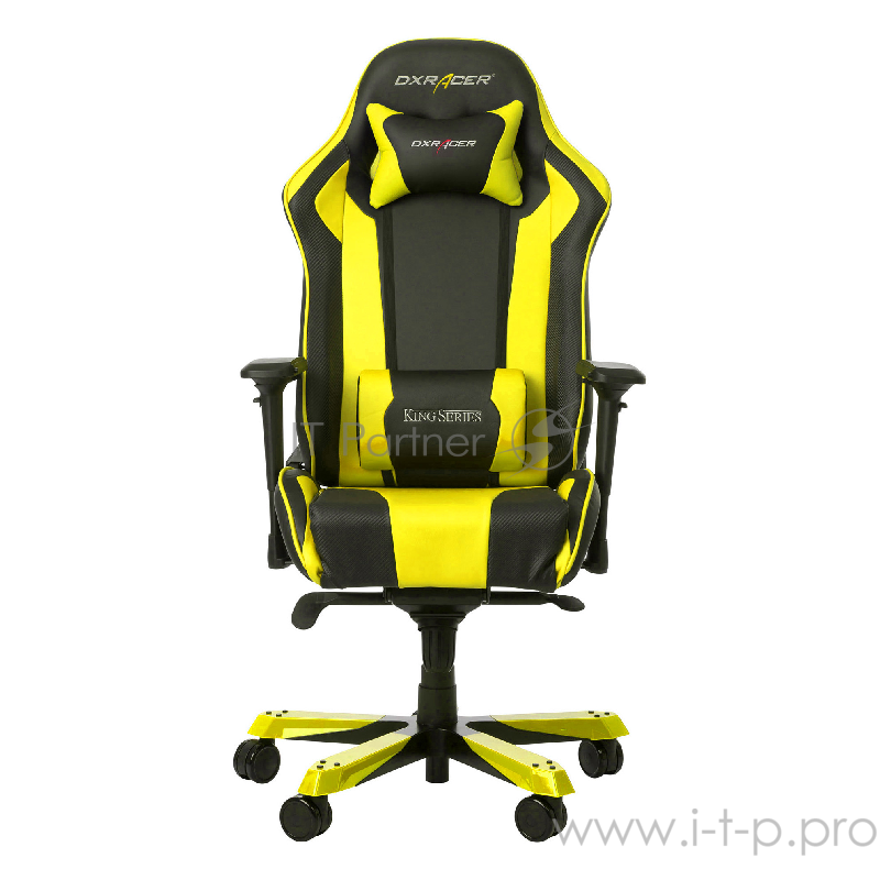 Игровое кресло DXRacer King чёрно-жёлтое (OH/KS06/NY экокожа, регулируемый угол наклона)