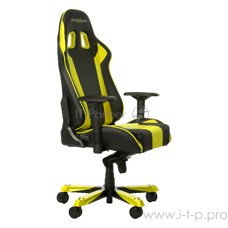 Игровое кресло DXRacer King чёрно-жёлтое (OH/KS06/NY экокожа, регулируемый угол наклона)
